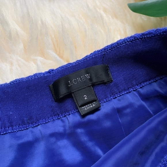 J. Crew Tweed Fringe Pencil Skirt Azure Blue 2 - Picture 4 of 7